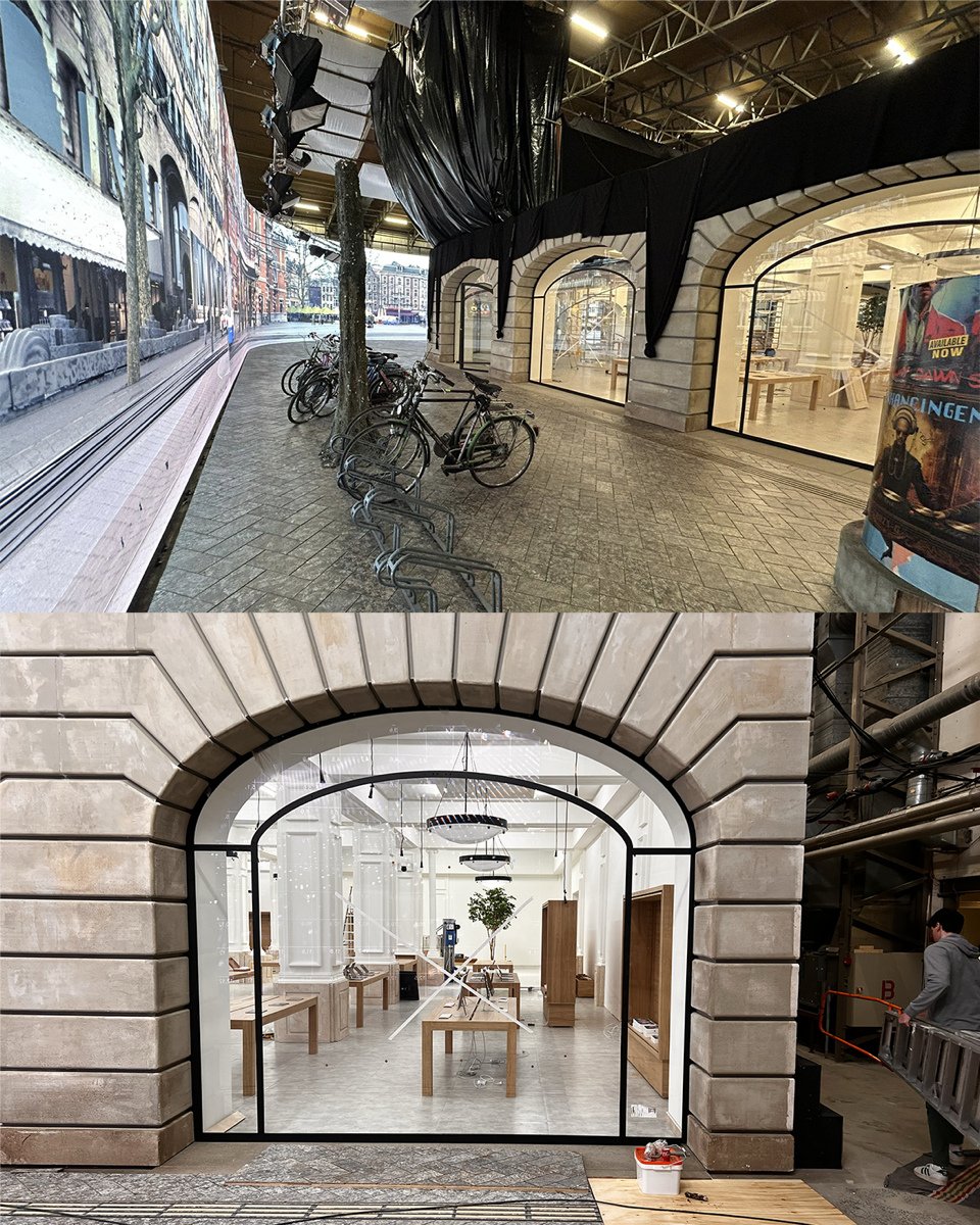 The arched opening between street and store