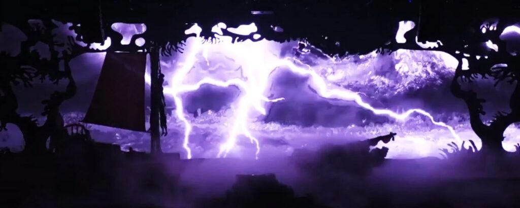 The jellyfish scene with the ensemble in costume