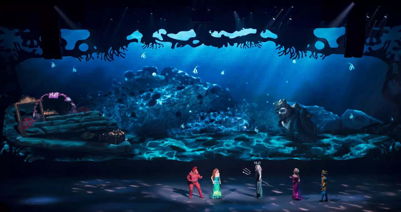 The underwater set with LED back wall and built reef