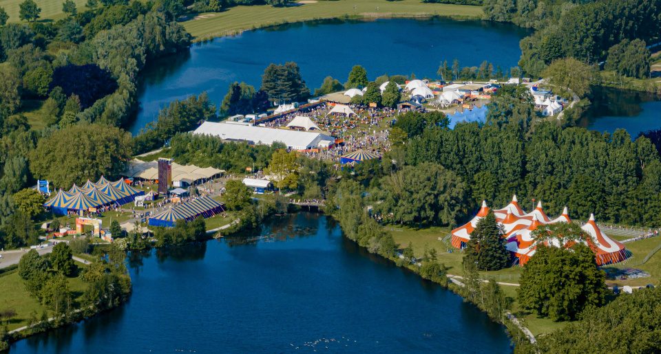 Aerial view of the festival site