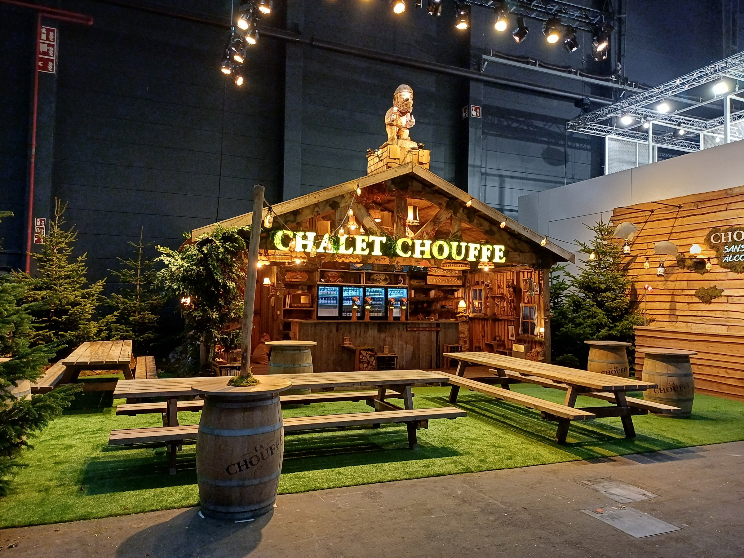 Chalet Chouffe with its terrace on the trade fair floor
