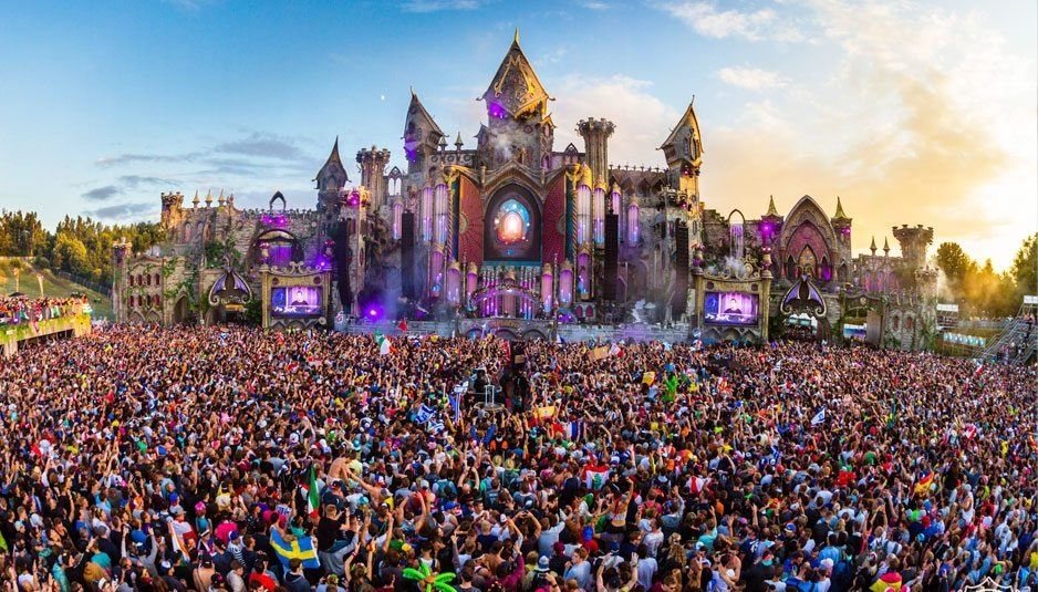 The mainstage at sunset